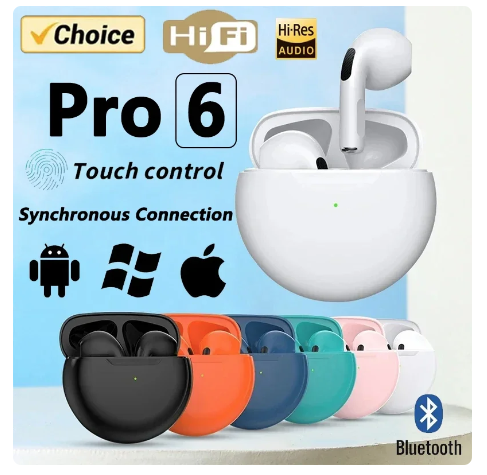 Air Pro6 Bluetooth Headphones Tws Earphone Bluetooth Wireless Bluetooth Headset Pods EarPods Wireless Headphones Pro 6 Earbuds